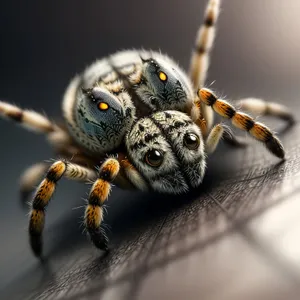 Black and Gold Garden Spider: Close-up of Legs