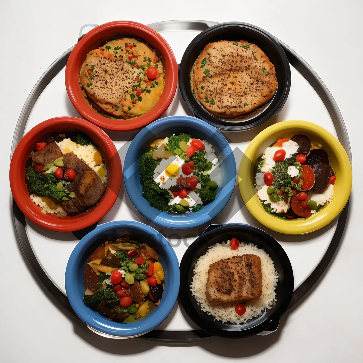 Picture of Healthy Vegetable Bowl with Meat and Spices