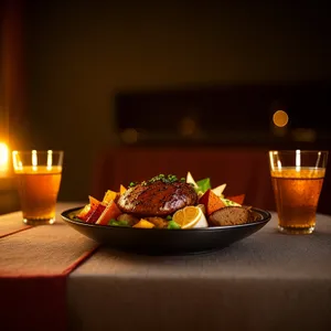 Candlelit Dinner at a Restaurant