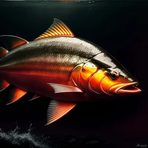 Underwater Seafood Catch: Snapper, Tuna, Salmon