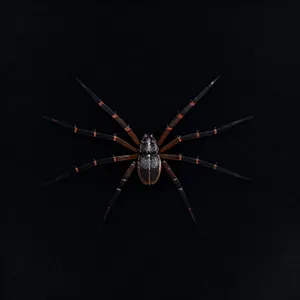 Close-up Arachnid Harvestman Spider with Mosquito