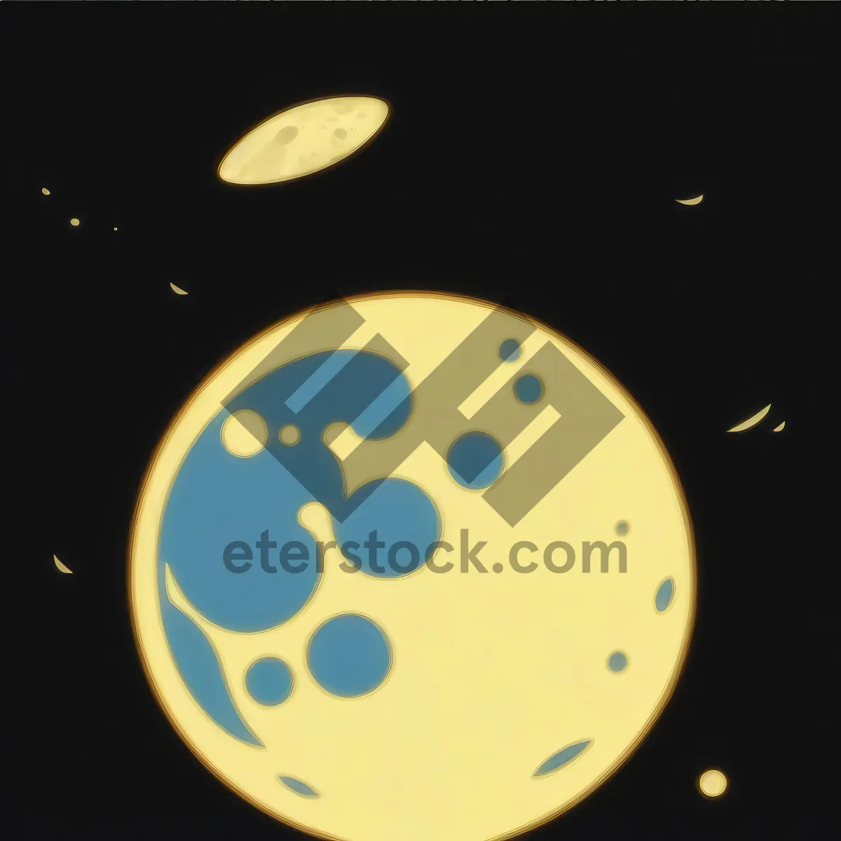 Picture of Luminous Moon Satellite Vessel with Liquid-filled Bubbles