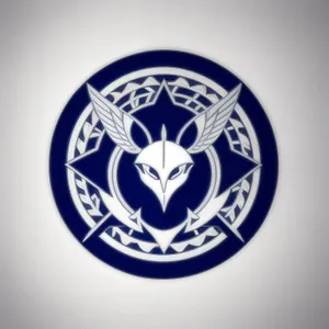 Round metallic globe icon on black background