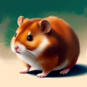 Fuzzy Cute Hamster with Fluffy Whiskers