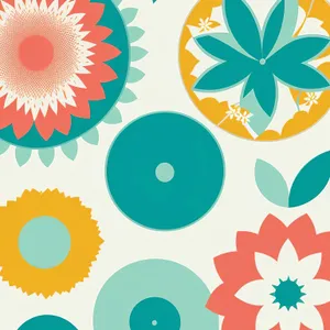 Retro Floral Pattern Wallpaper - Graphic Decorative Design Element