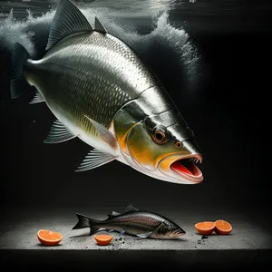 Colorful Goldfish Swimming in Aquarium Water