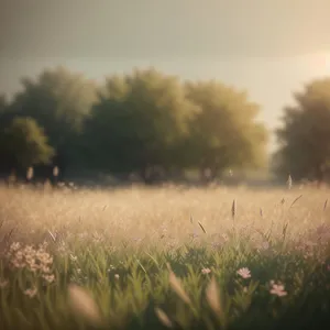 Golden Wheat Field under Sunny Sky