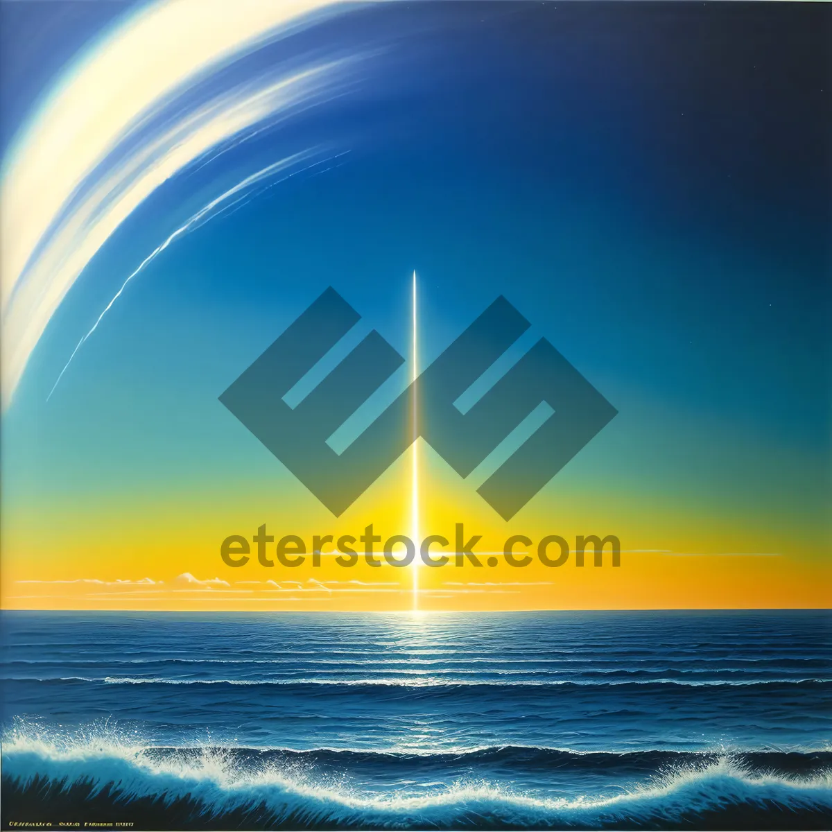 Picture of Vibrant Sunset Over the Ocean