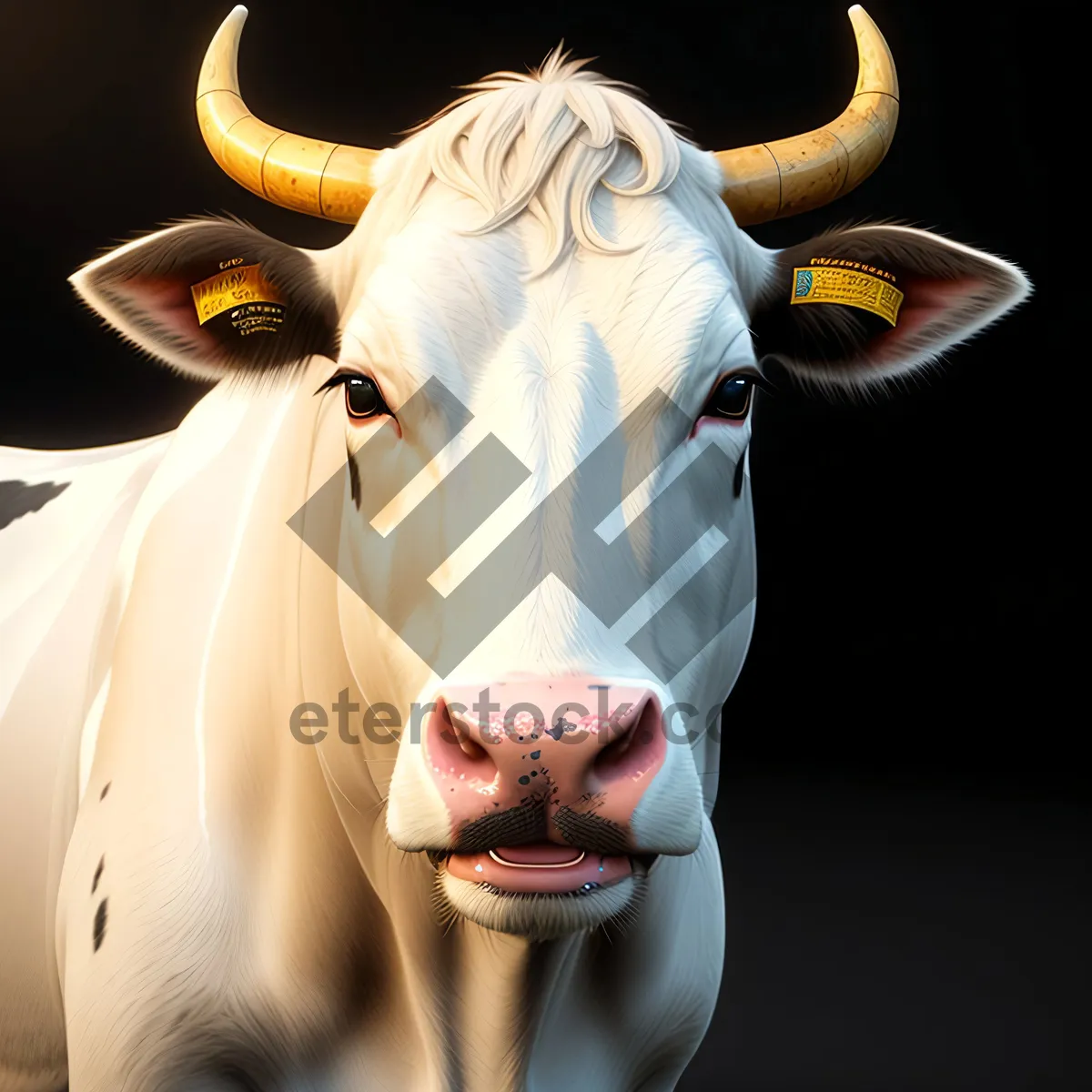 Picture of Black Bull on Ranch wearing Cow Mask