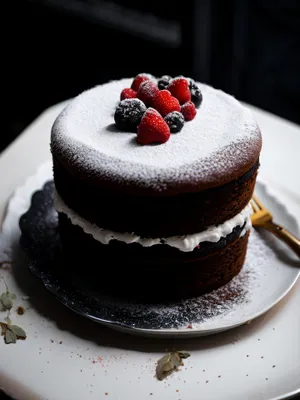 Decadent Chocolate Berry Cake with Refreshing Mint