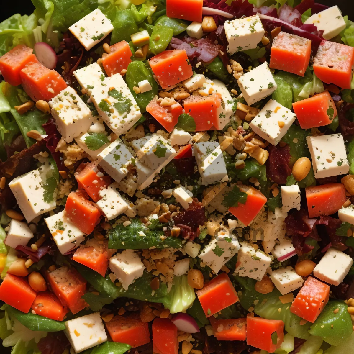 Picture of Fresh Vegetarian Salad Plate with Raw Vegetables
