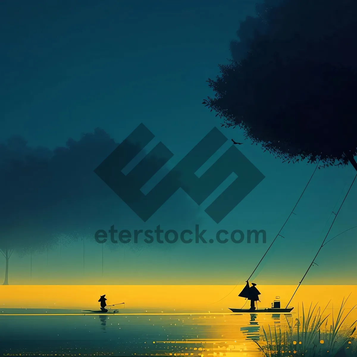 Picture of Sunset Horizon on Tropical Island Beach