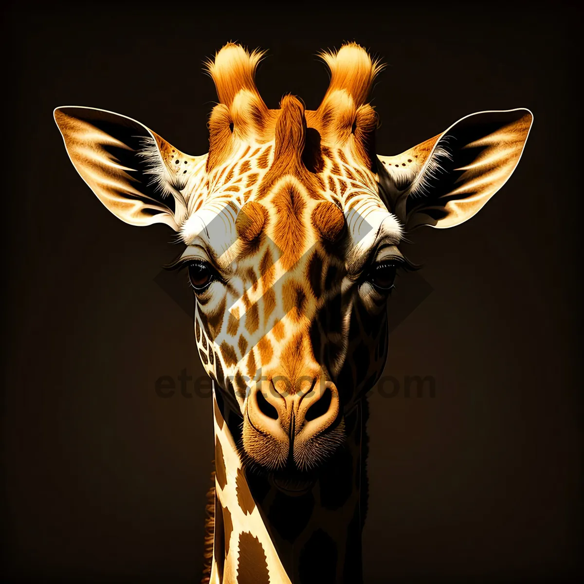 Picture of Anatomical Giraffe Skeleton Illustration for Medical Science