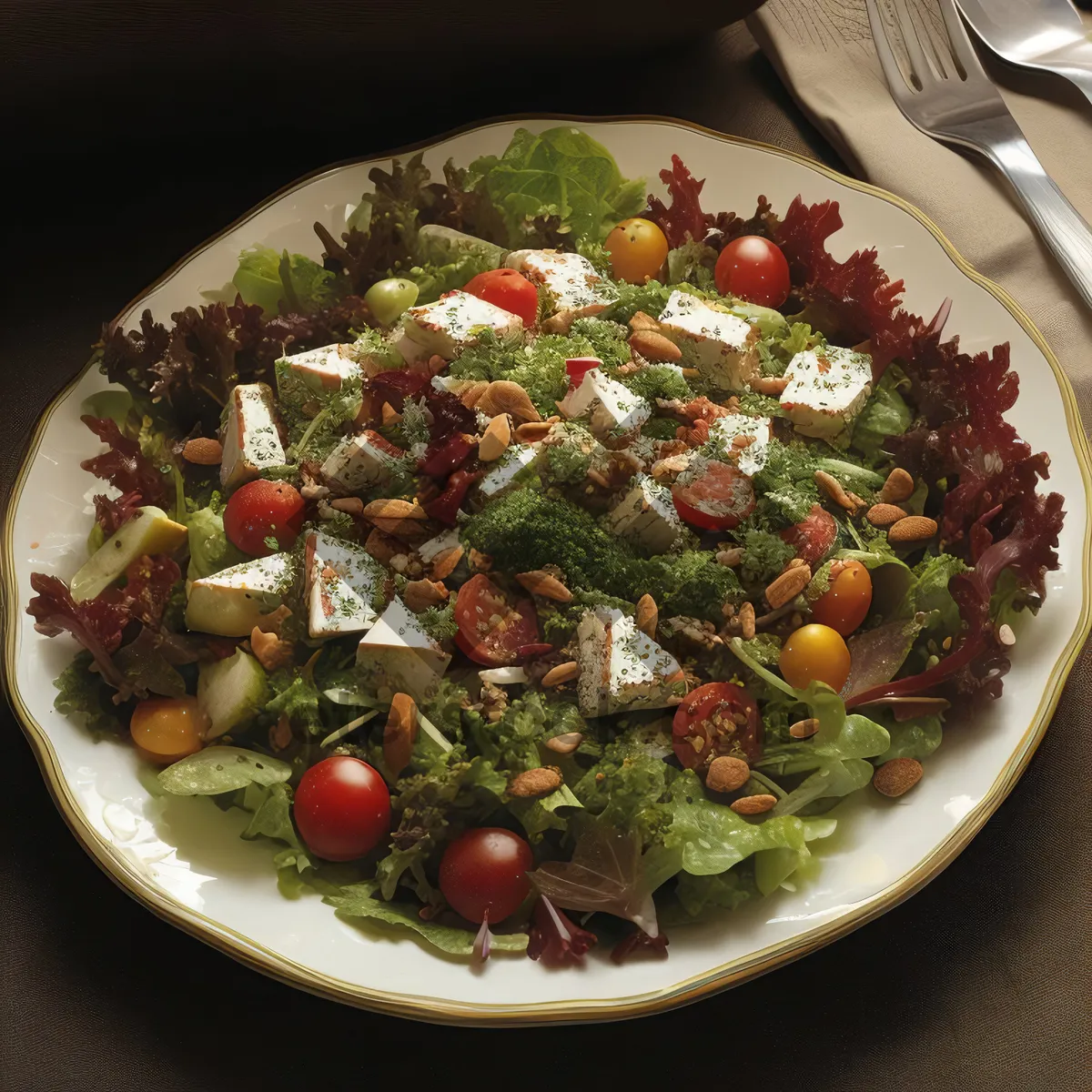 Picture of Delicious Vegetarian Chickpea Salad with Fresh Vegetables