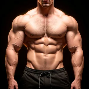 Powerful Male Body - Muscular Fitness Model Posing
