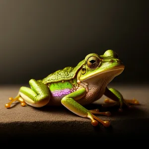 Vibrant Eyed Tree Frog Gazing Into Abyss