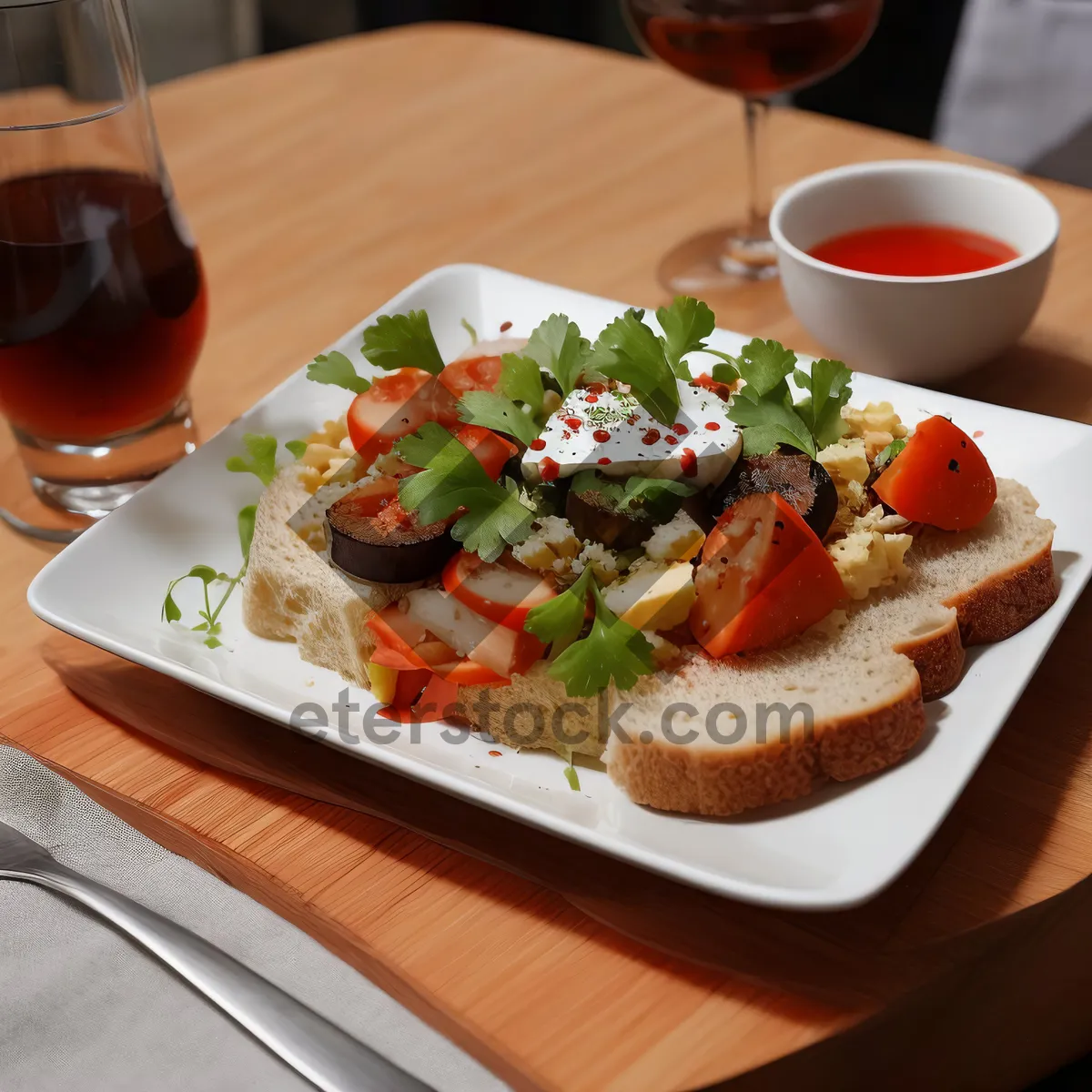 Picture of Healthy Gourmet Vegetable Salad with Grilled Meat