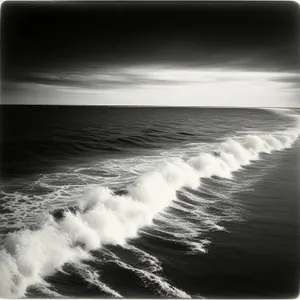 Serene Sunset Seascape Over Tropical Beach