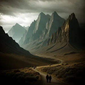 Snowcapped Peaks in Majestic Mountain Range