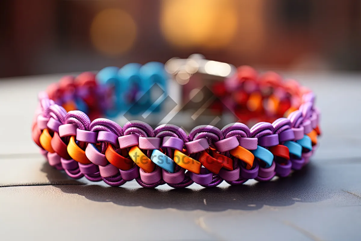 Picture of Colorful candy bangles on a textured surface