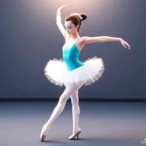 Elegant Ballerina Poses in Studio Jumping Gracefully