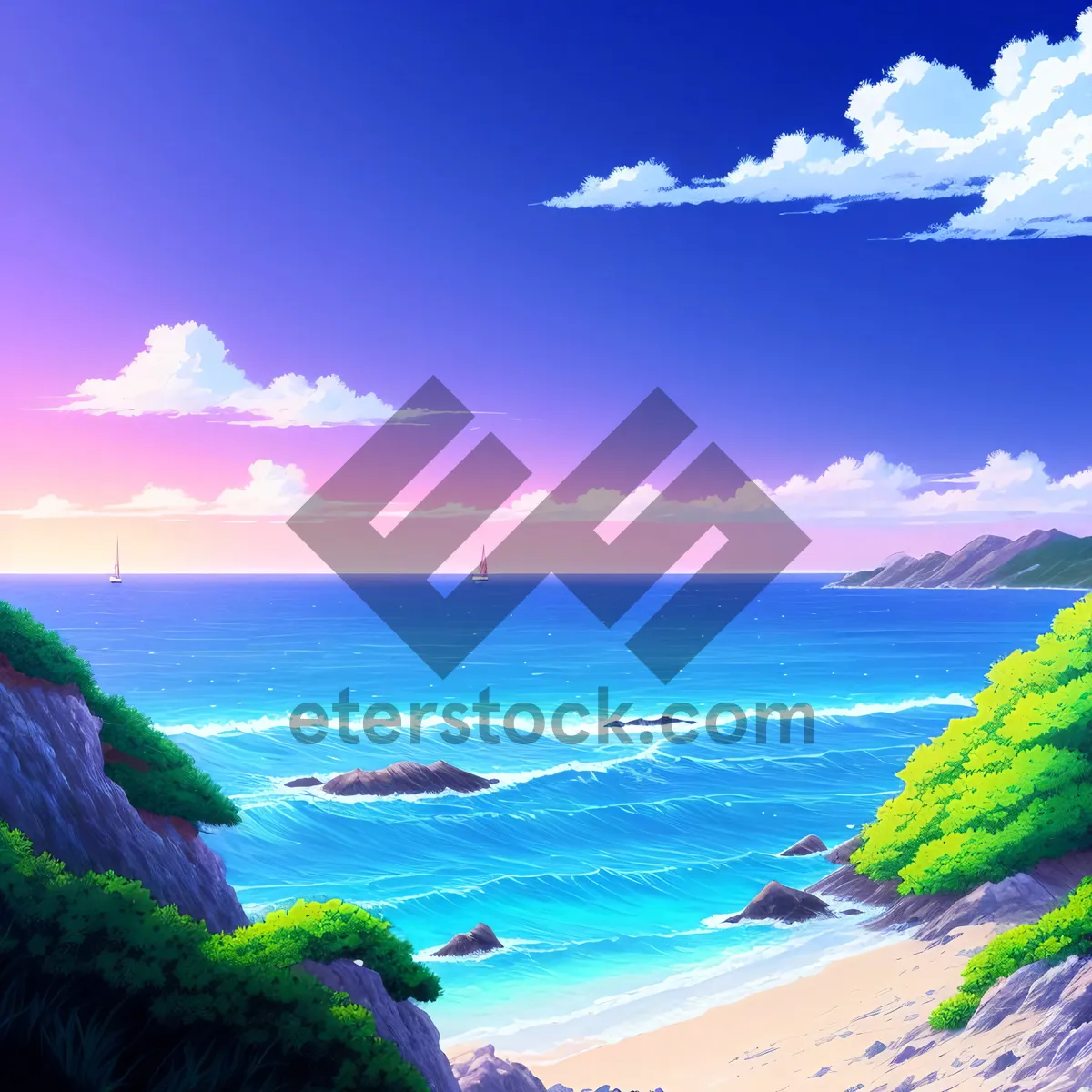 Picture of Turquoise Waters and Golden Sands: A Tropical Paradise