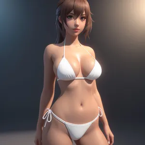 Seductive Lingerie Model Poses in Sensual Bikini