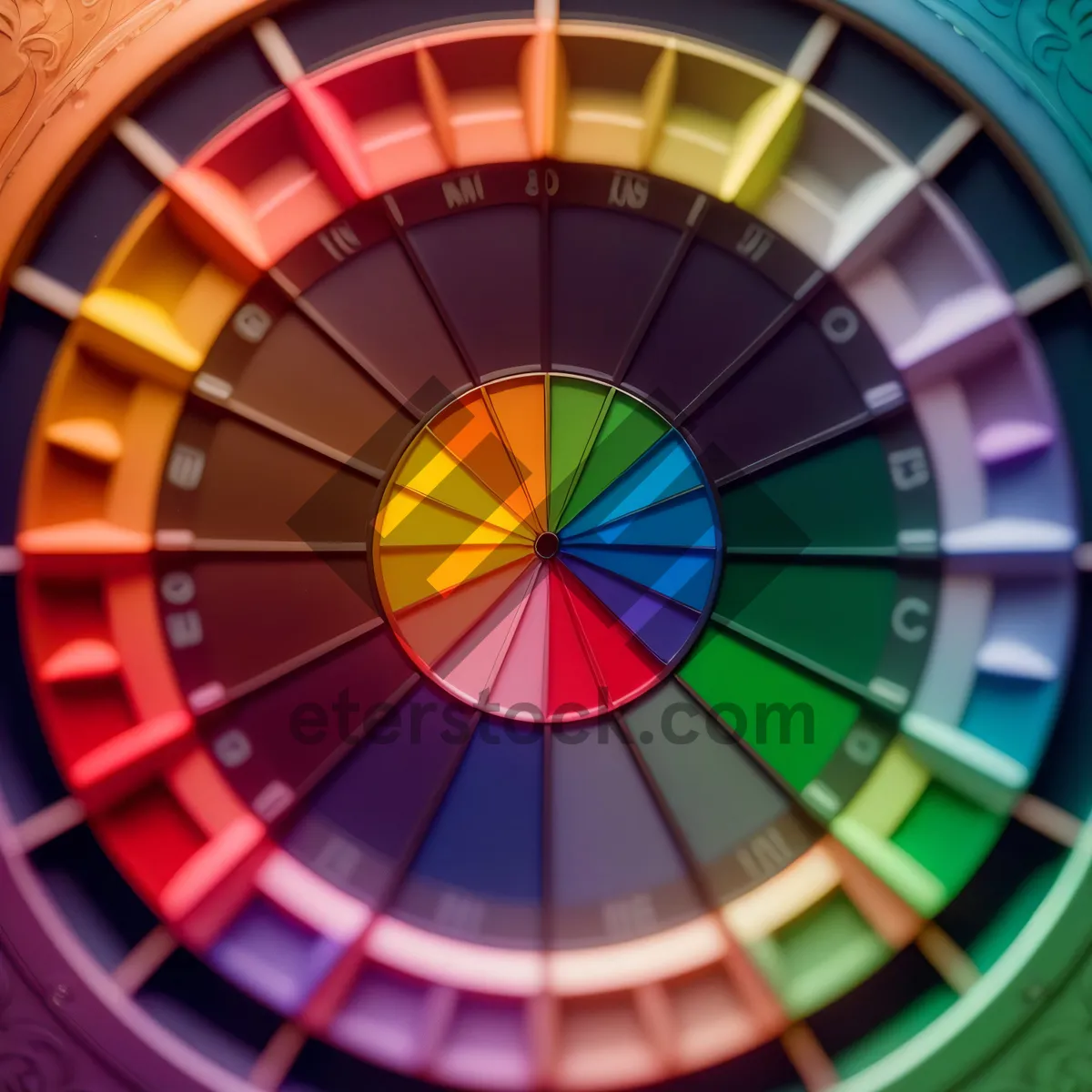 Picture of Colorful Pinwheel: Vibrant Fractal Roulette-Wheel Design