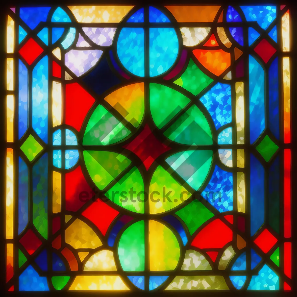 Picture of Vibrant Glass Mosaic Window Design