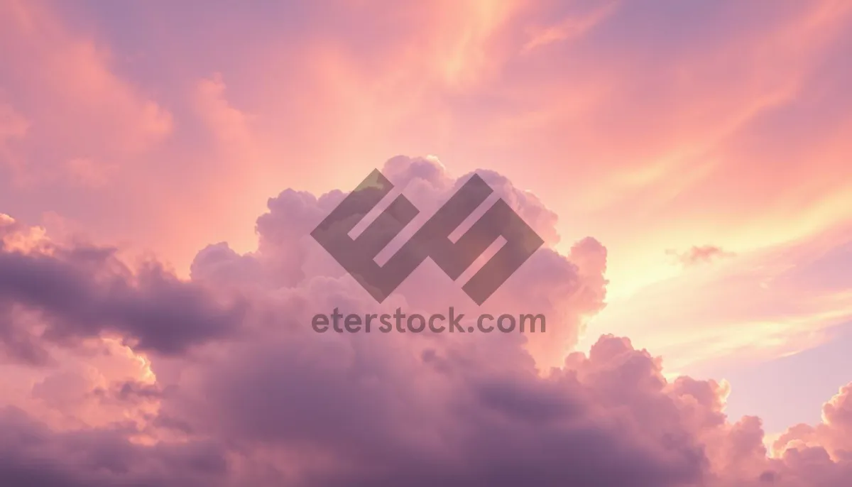 Picture of Clear Summer Sky Landscape with Fluffy Clouds