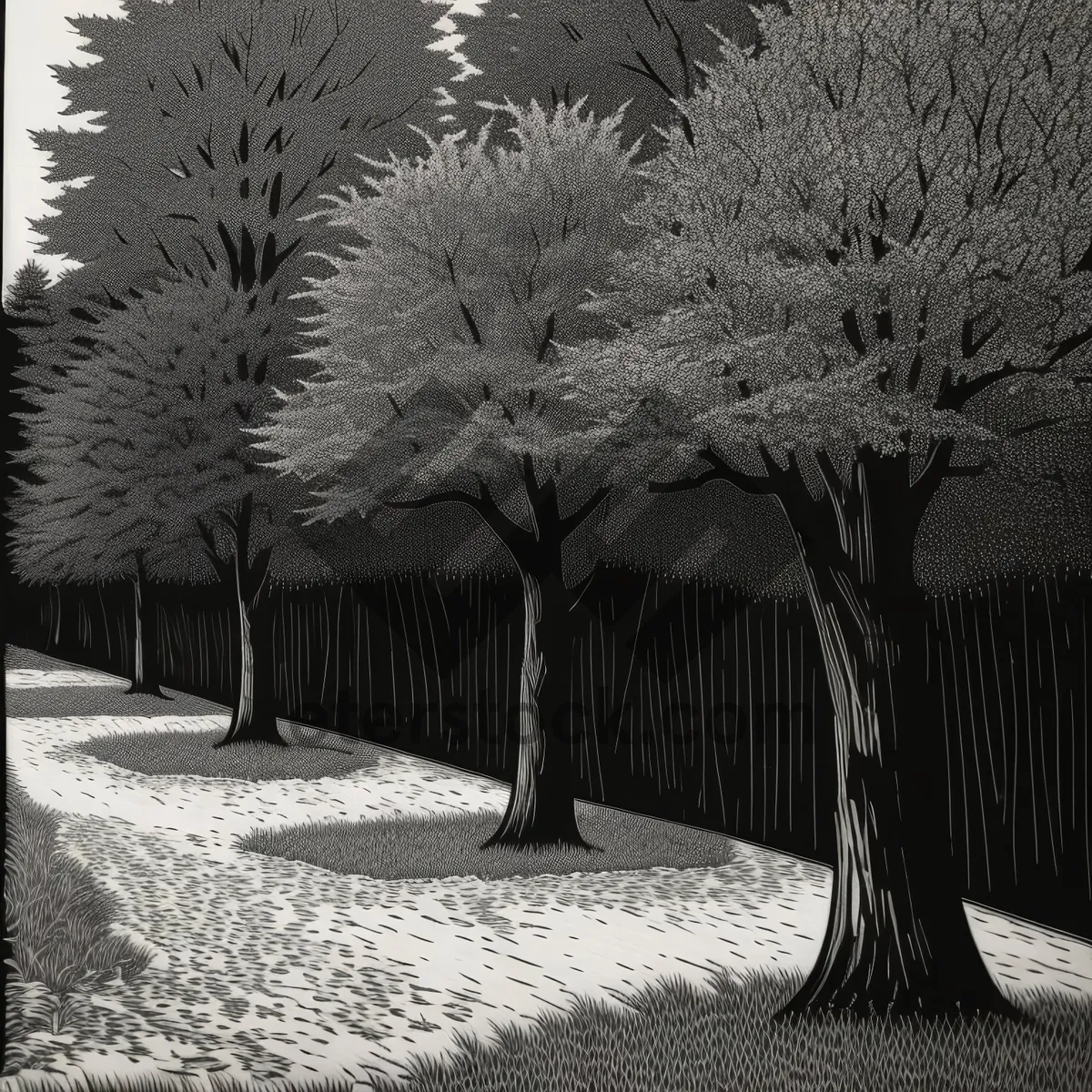 Picture of Winter Wonderland: Majestic Trees in Snowy Landscape