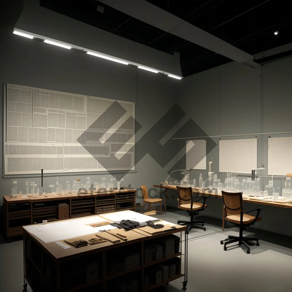 Picture of Modern Classroom Interior with Stylish Furniture