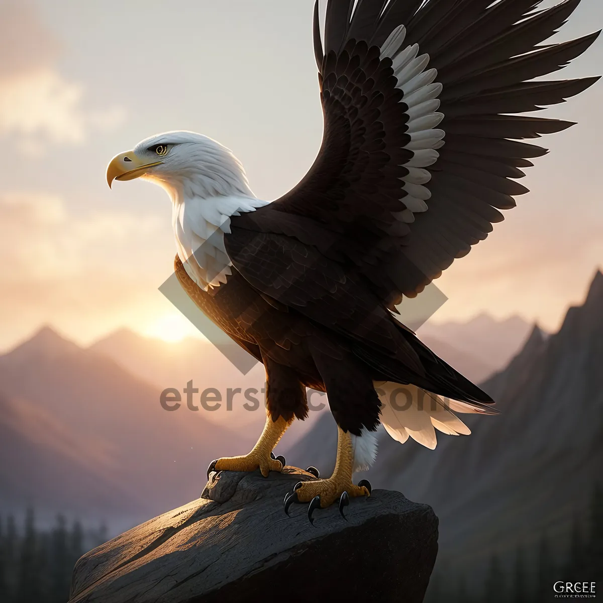 Picture of Bald Eagle Soaring in the Sky