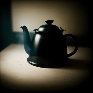 Coffee Mug with Teapot and Saucer