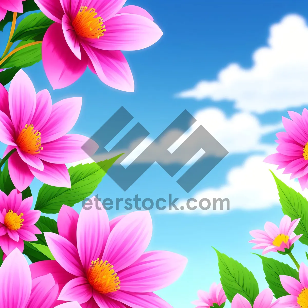 Picture of Colorful Island Floral Blooms: A Vibrant Summer Garden