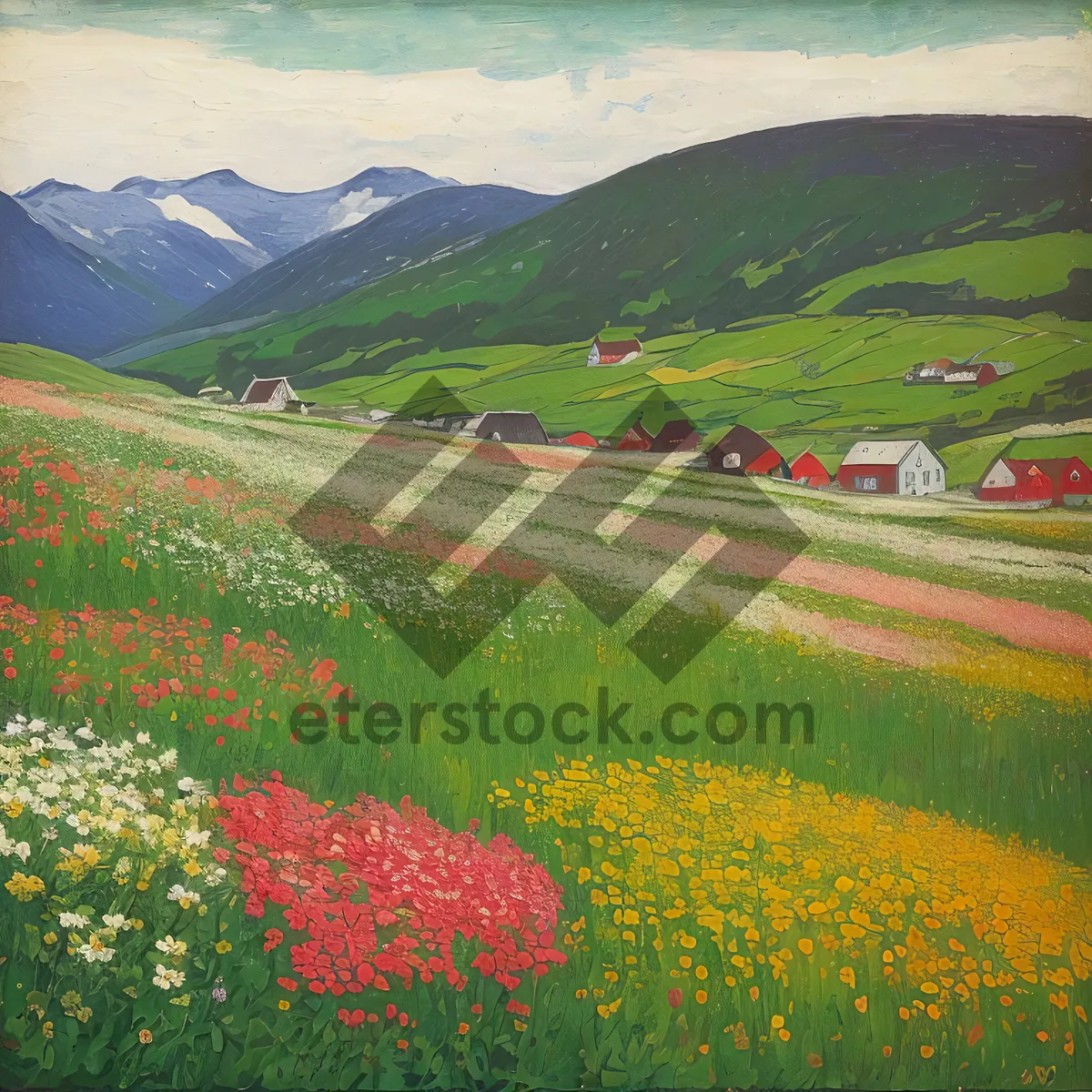 Picture of Idyllic Summer Meadow with Day Lilies