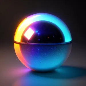 Shimmering Glass Planet Sphere - 3D Space Art