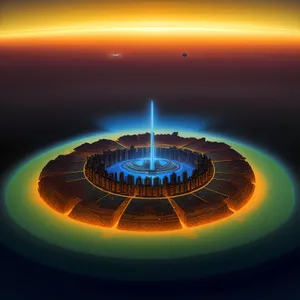 Flaming Circle on Gas Stove