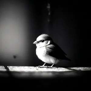 Cute Titmouse Bird Perched on Branch