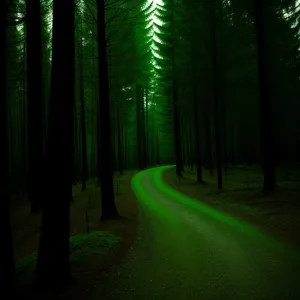 Enchanted Forest: Illuminated Path Through Sunlit Woods