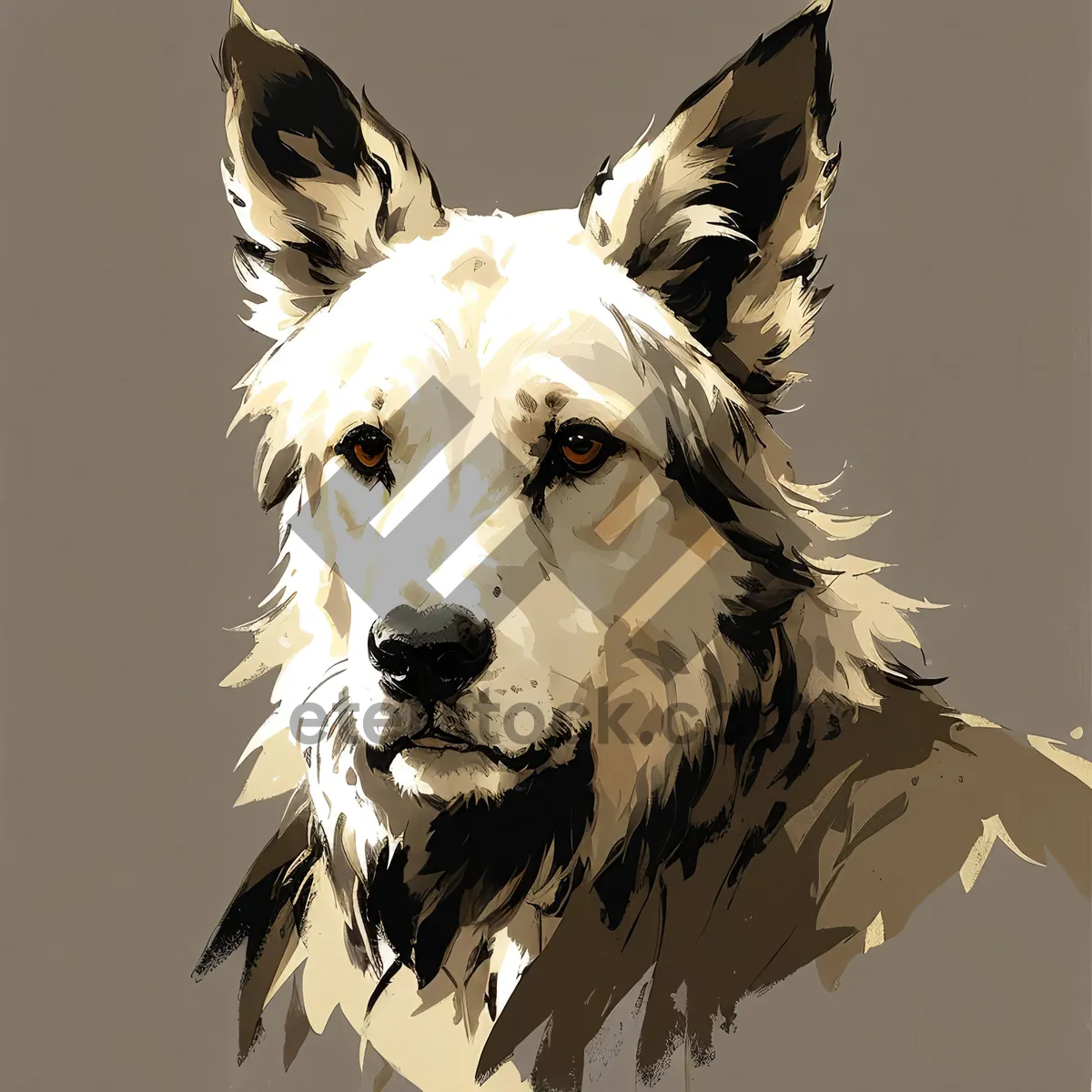 Picture of Black Border Collie Shepherd Dog Portrait