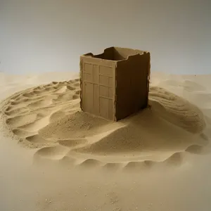 Brown Carton Box Full of Sand