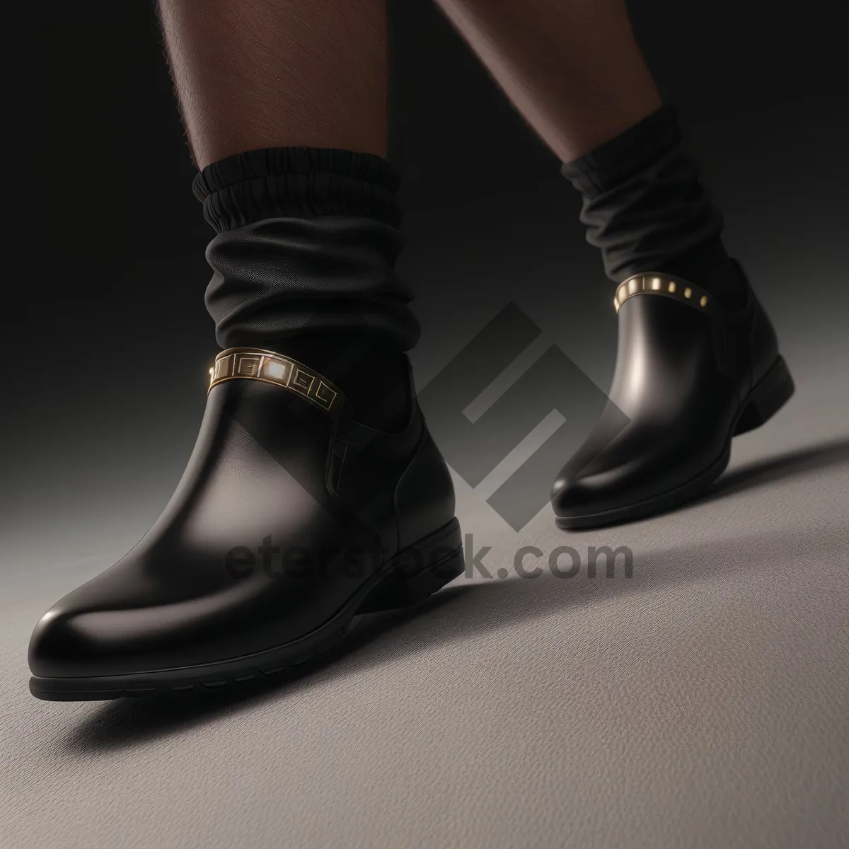 Picture of Sleek Black Leather Lace-Up Shoe for Fashionable Feet