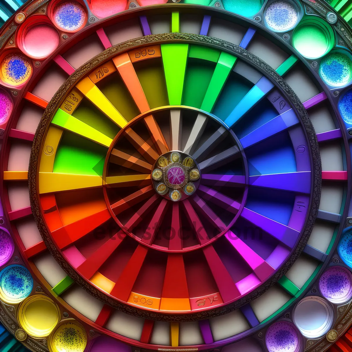 Picture of Digital Roulette Wheel Art with Mechanical Texture