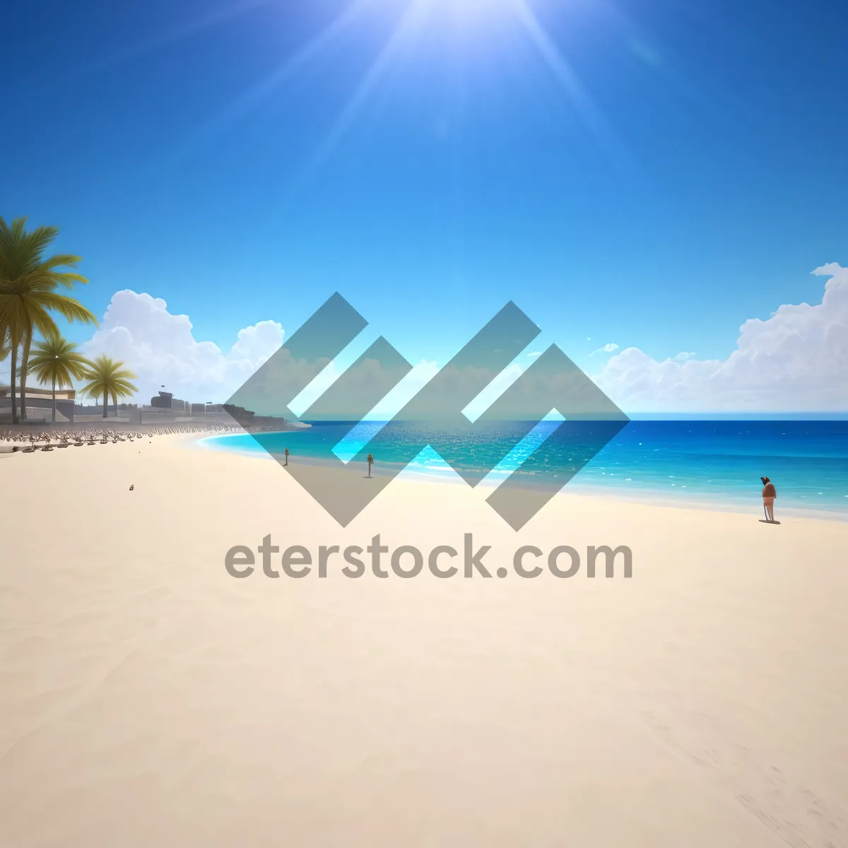 Picture of Serene Tropical Waterscape: Blissful Beach Paradise