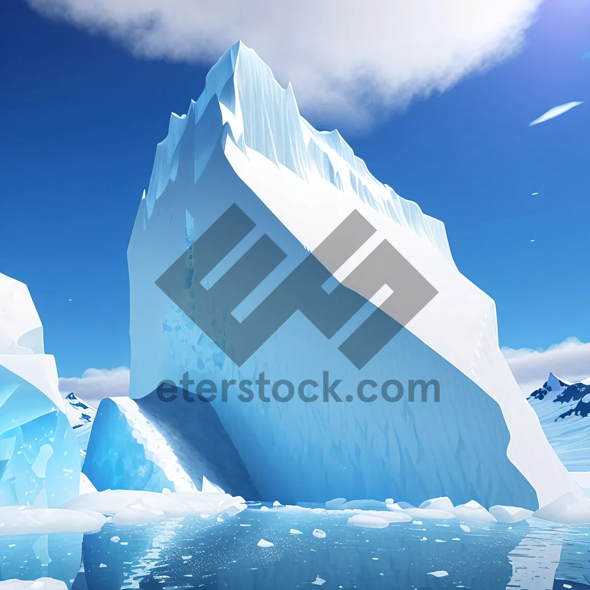 Picture of Majestic Winter Summit - Glacial Shrine amidst snowy mountains