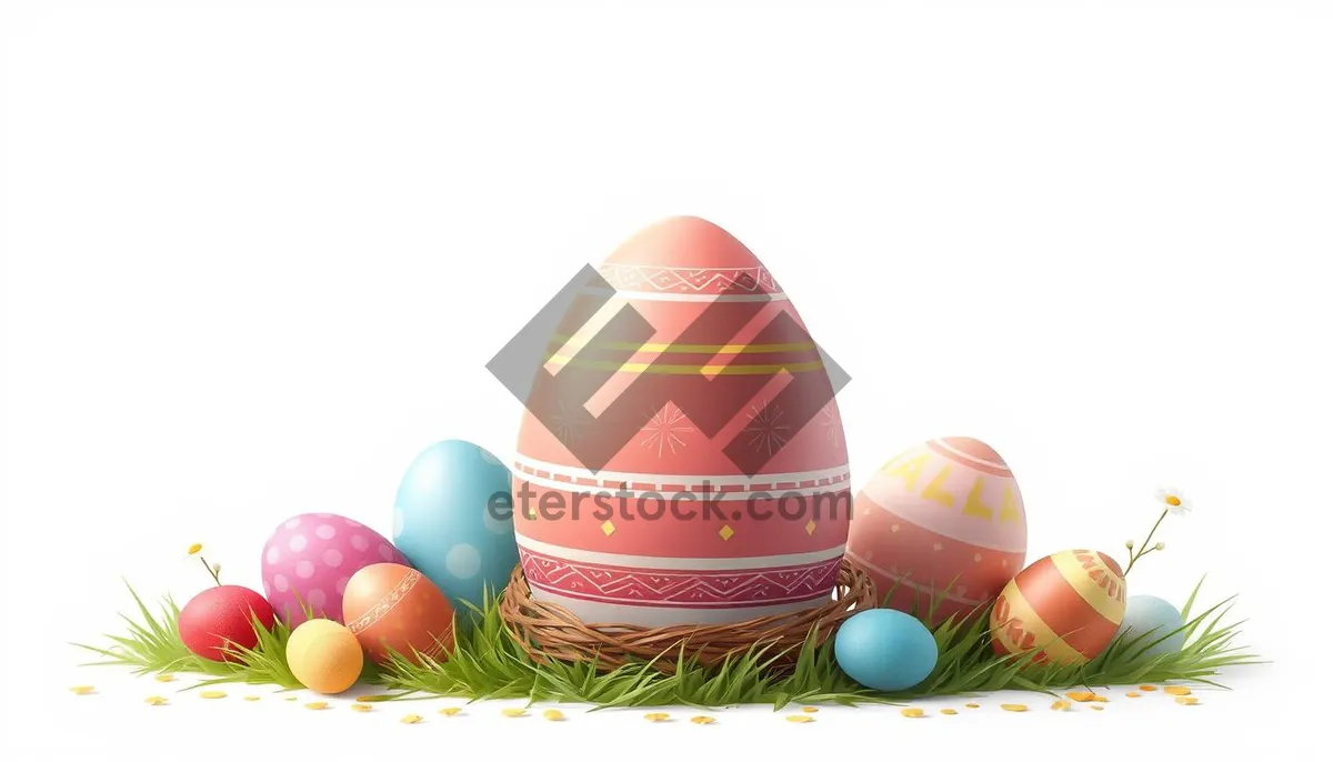 Picture of Colorful Easter Egg Decoration - Symbol of Celebration