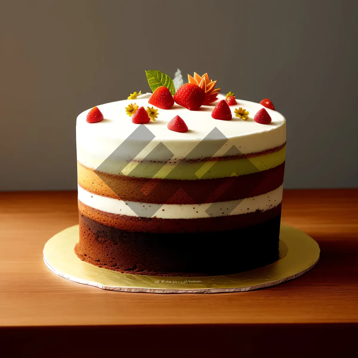 Picture of Sweet Strawberry Chocolate Cupcake Dessert Plate