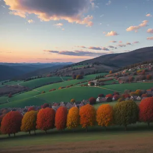 Autumn Harvest in Rural Farm Field