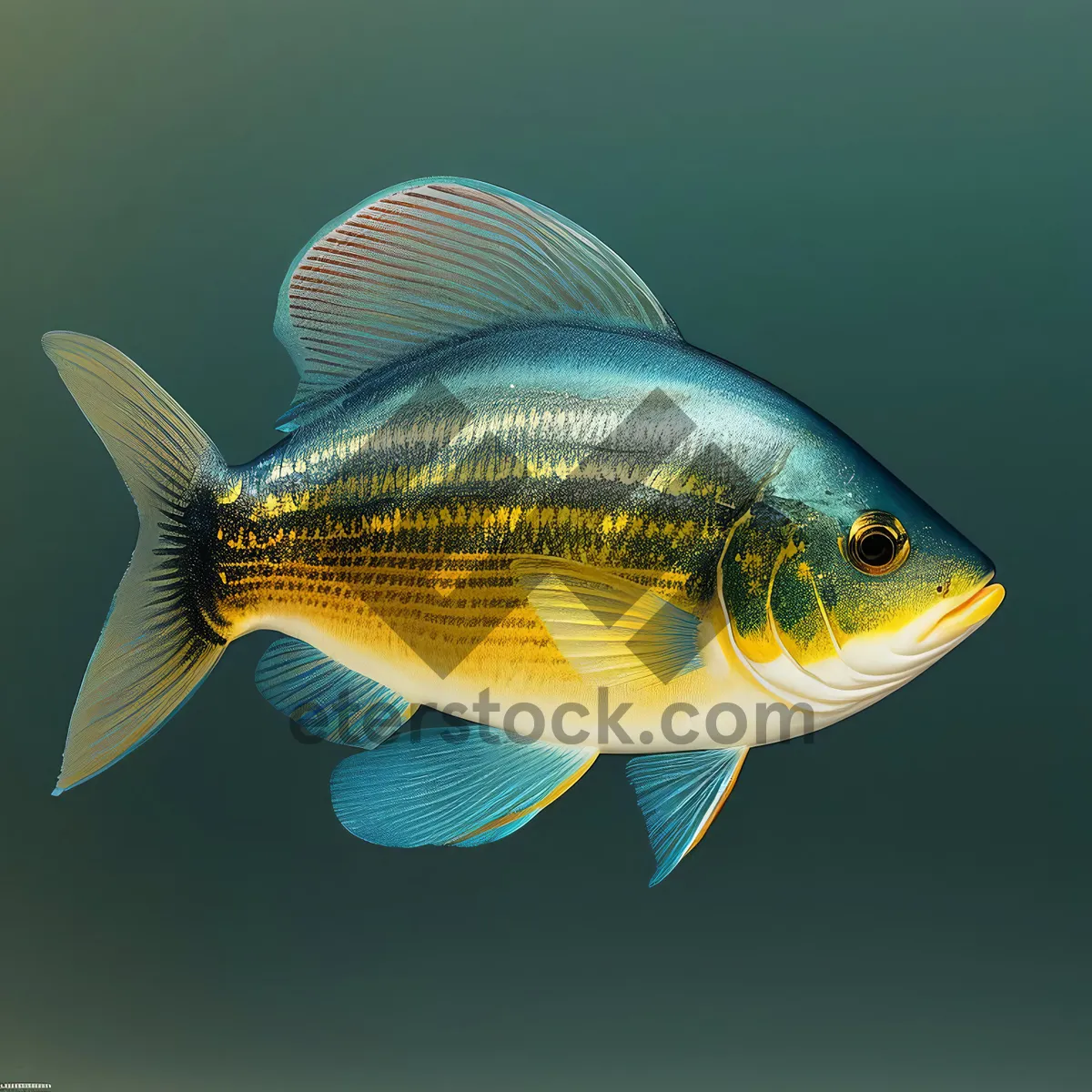 Picture of Vibrant Orange Goldfish Swimming in Aquarium